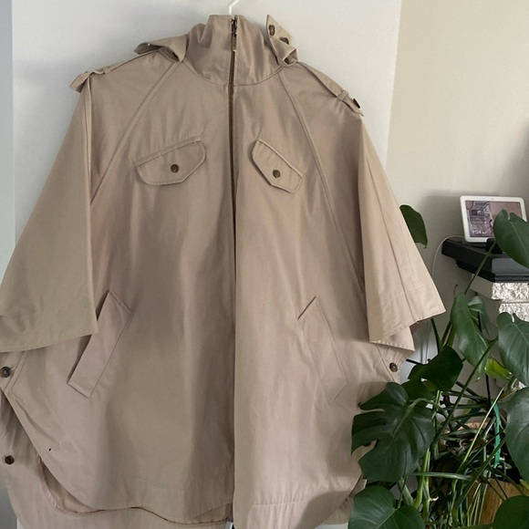 Cole Haan Jackets & Blazers - COLE HAAN trench poncho Cape jacket tan beige S hooded